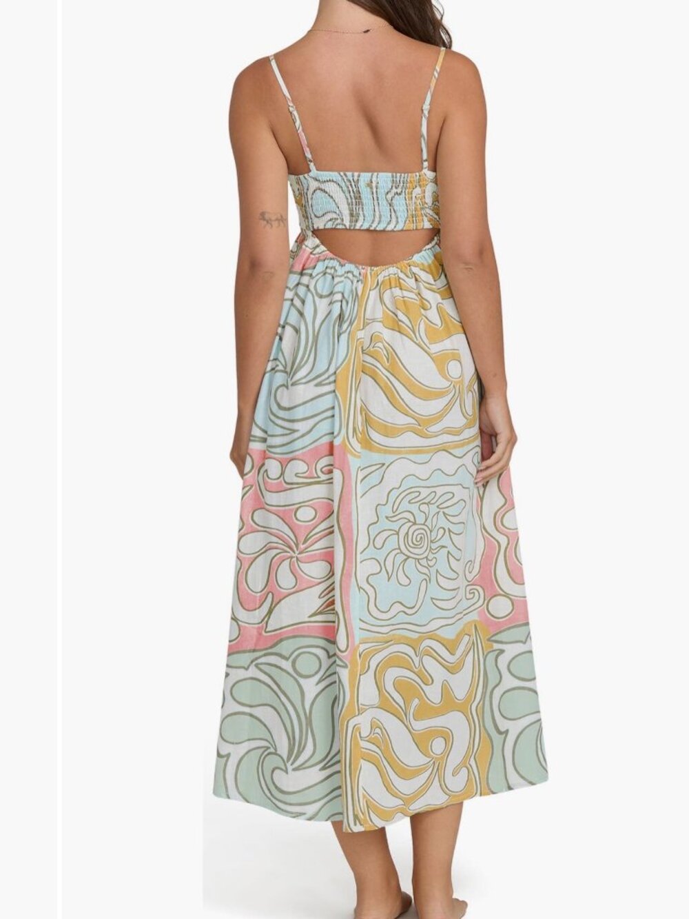 NWOT Billabong/Nordstrom Island Life Midi Dress-S-Linen/Cotton- Pastel- MSRP $88 - Picture 2 of 11
